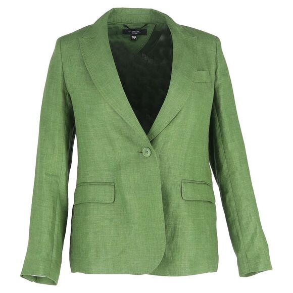 Max Mara Jackets & Blazers - Weekend Max Mara Nalut Single-Breasted Blazer in Green Linen